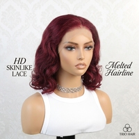Perruques Bob Courtes Rouge Lisses en Cheveux Humains Brésiliens Double Drawn HD Transparentes avec Dentelle Frontale Complète – Fournisseurs de Perruques Lace Front