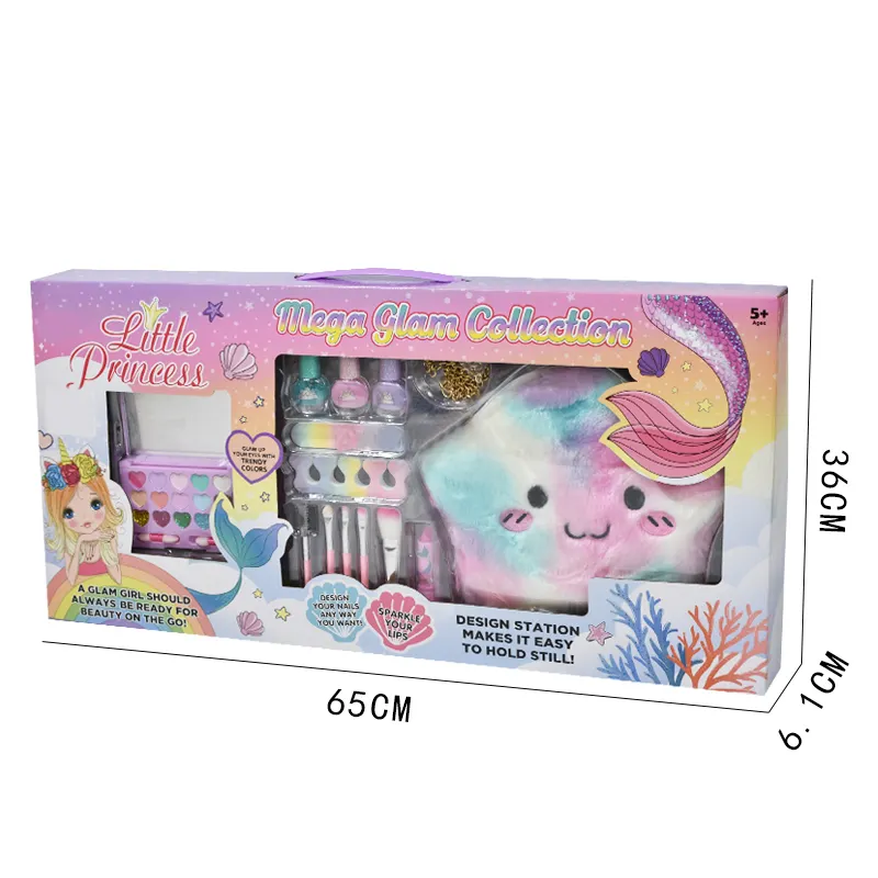 Factory 2023 Trend Nail Salon Toys Makeup Set Fashion Girls Plush Cosmetic Bag Toys