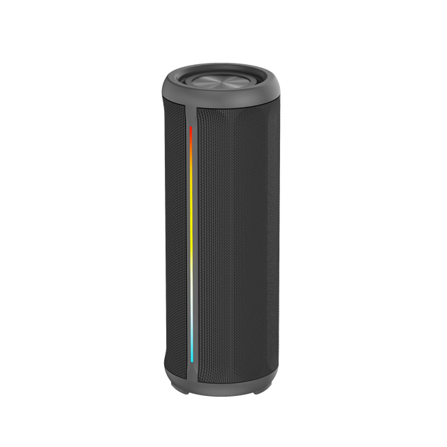 Cylinder Fabric Dual Driver Bluetooth Speaker Heavy Bass Colorful Light Waterproof Outdoor Portable TWS Wireless Subwoofer