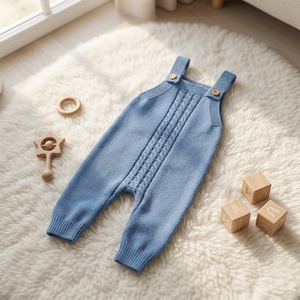 Combinaisons en tricot doux pour bébés et tout-petits unisexes, fermeture à boutons, décontractées, pour tous les jours, combinaison pour bébé d'automne - Product Image 6