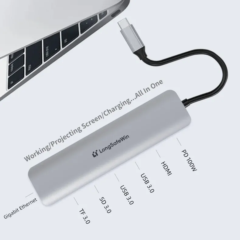 HDMI/SD3.0/माइक्रो SD3.0 कार्ड रीडर के साथ लैपटॉप के लिए हाई स्पीड कंप्यूटर एक्सेसरीज ट्रांसफर टाइप सी हब स्प्लिटर USB 3.0 एडाप्टर