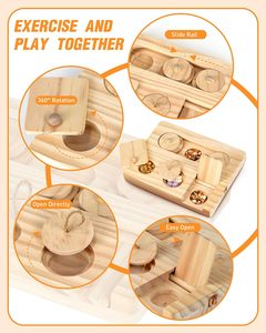 Juguetes de Forrajeo para Cobayas BH, Dispensador de Premios 6 en 1, Juguetes Interactivos de Madera para Hámsteres, Juguetes de Enriquecimiento para Animales Pequeños - Product Image 2