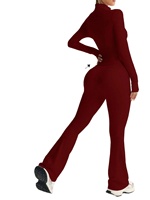 Combinaison de yoga sans couture pour femme, couleur unie, moulante, thermique, épaisse et chaude, ensemble de yoga pour l'hiver, vêtements de sport actifs en intérieur