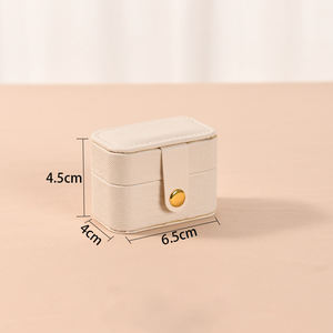 Wholesale Hot Sale Customized logo Mini Travel PU Ring <b>Earring</b> Jewelry <b>Box</b> Dustproof Easy to Store Storage Packaging Jewelry <b>Box</b> - Product Image 6