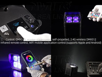 Projecteur LED sans fil DMX alimenté par batterie Wifi App Remote 4x20w Rgbwa Uv 6in1 étanche pour bar Jardin Parc à thème Hôtel