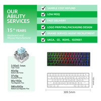Keywin 68key RGB Backlit Gaming Mechanical Magnetic Keycap Keyboard Blue Ice Magnetic Switches PBT Keycaps and 1K Polling Rate
