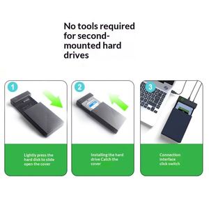 กล่องใส่ฮาร์ดดิสก์แบบติดตั้งภายนอก สำหรับฮาร์ดดิสก์ SATA HDD SSD ขนาด 3.5 และ 2.5 นิ้ว  ไม่ต้องใช้เครื่องมือ  นำเข้าจากโรงงานโดยตรง - Product Image 4