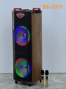 Meilleur prix SS-2217 Enceintes portables doubles de 12 pouces, système de cinéma maison Hi-Fi, enceinte karaoké avec micro - Product Image 3