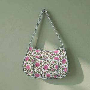 Bolsos Bandolera de Tela Hermosos Hechos a Medida, con Estampado Floral, Correa de Algodón, Cierre de Cremallera, Bolsos de Moda para Mujer - Product Image 1