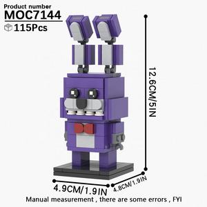 Bloques de Construcción Educativos de Plástico ABS Personalizados de 50 Piezas, Nightmarionne, Springtrap, Golden Freddy, Fazbear, Chica, Foxy, <span class=keywords><strong>Bonnie</strong></span>, <span class=keywords><strong>FNAF</strong></span> - Product Image 4