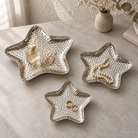 Plateau décoratif à pois et étoiles, ensemble de trois pièces