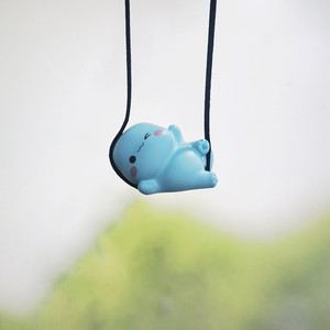 Dessin animé créatif mignon <span class=keywords><strong>petit</strong></span> <span class=keywords><strong>dinosaure</strong></span> voiture pendentif lanière balançoire figurines voiture pendentif accessoires pour voiture rétroviseur - Product Image 6