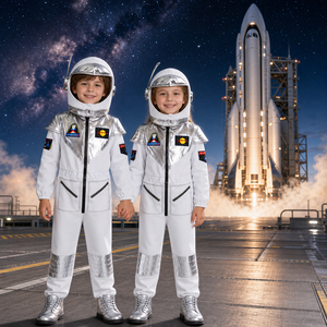 Disfraz de Astronauta Espacial para Niños, Traje Plateado con Capucha de Casco y Cremallera Frontal, para Halloween, <span class=keywords><strong>Cosplay</strong></span> y Fiestas - Product Image 2