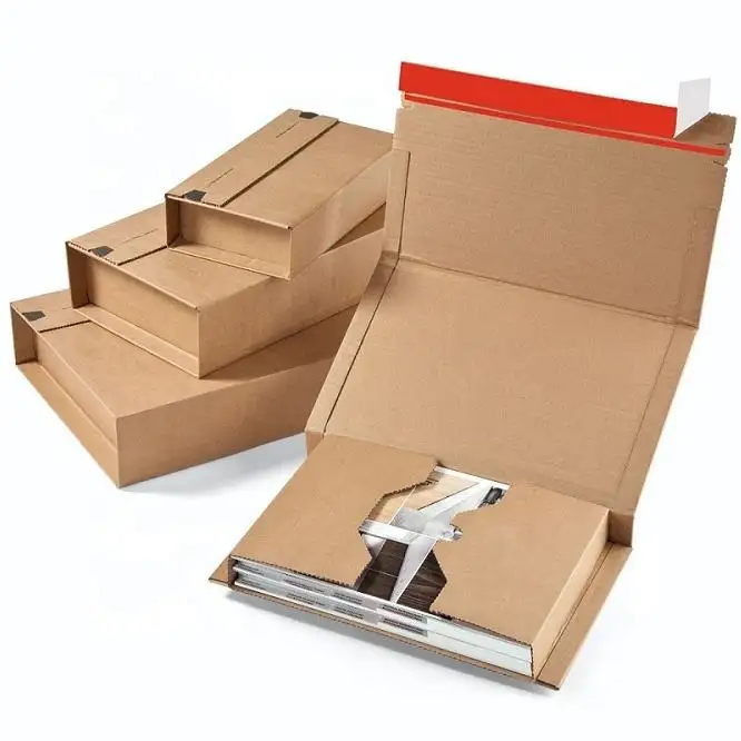 Libro ondulato Mailer autosigillante scatola di imballaggio in cartone pannello fotografico in alluminio avvolgente