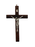 DIY Bijoux Pendentif Croix Catholique En Bois Avec Argent Antique Plaqué Couleur Jésus Et INRI