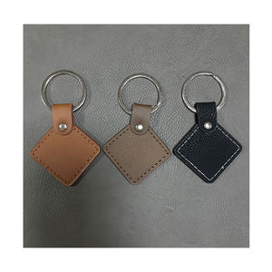 LLavero de cuero sintético personalizable con logotipo personalizable, cortador láser grabado en blanco, <span class=keywords><strong>Mini</strong></span> llavero de cuero para regalo - Product Image 4