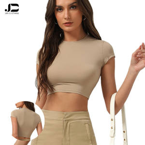 เสื้อยืดแขนสั้นสำหรับผู้<span class=keywords><strong>หญิง</strong></span>เสื้อใส่เล่นโยคะเสื้อแขน<span class=keywords><strong>สั้น</strong></span>ใส่กลางแจ้งเล่นกีฬาเสื้อผ้าฟิตเนสเต้นรำเสื้อแขนสั้นใหม่ - Product Image 1