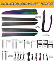 Kit d'éclairage d'ambiance dynamique à LED pour l'intérieur de voiture Audi Q5 2010-2017, accessoires de panneau de porte en bois carbone