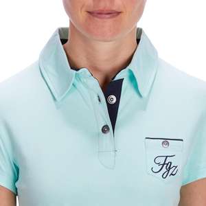 POLO d'équitation pour femmes, vêtement à manches courtes, vert mer, offre spéciale - Product Image 6