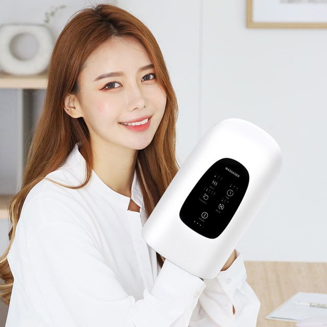 Electric Hand Massager with Airbag Heat & Vibration, Cordless Palm Wrist Massage Device for Arthritis & Carpal Tunnel Relief