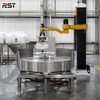 Nouveau robot automatique de déballage de sacs à cantilever avec moteur PLC pour ligne d'alimentation de poudre chimique à haute capacité et collecte des poussières