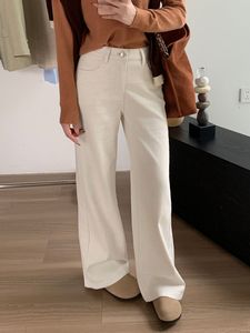 YUANBOFEI Jeans Baggy a Zampa d'Elefante da Donna a Vita Alta, Micro Bootcut, in Denim Bianco Lavato, <span class=keywords><strong>Pantaloni</strong></span> Casual in Cotone Denim alla Moda - Product Image 2