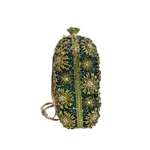 Bolsos <span class=keywords><strong>de</strong></span> Mano <span class=keywords><strong>de</strong></span> Alta Gama con Cristales para Mujer, Bolsos <span class=keywords><strong>de</strong></span> Fiesta con Flores <span class=keywords><strong>de</strong></span> <span class=keywords><strong>Diente</strong></span> <span class=keywords><strong>de</strong></span> León Verdes y Diamantes, Bolsos <span class=keywords><strong>de</strong></span> Noche con Pedrería - Product Image 3
