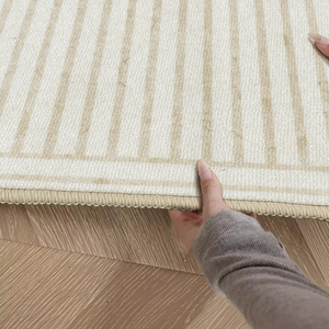 Tappeti per pavimenti lavabili con strisce di Design astratto <span class=keywords><strong>Beige</strong></span> <span class=keywords><strong>e</strong></span> <span class=keywords><strong>grigio</strong></span> tappeti per soggiorno con Area pieghevole - Product Image 6