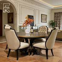 Table à manger de luxe américaine en bois massif, finition ébène bronzé et argent, placage incrusté, chaises dorées en option, pour villa ou hôtel