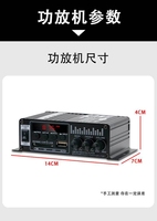 Amplificador de Potencia para el Hogar, 220V 12V, Amplificador de Potencia con Radio FM y Ranura para Tarjeta de Coche