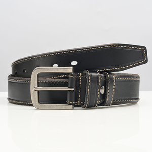 Men's Fashionable Cow Hide Genuine Leather Designer Stitching Design High Quality Luxury Business Casual Style Custom <b>Belt</b> - Product Image 3