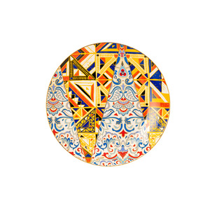 Ceramic Dinnerware <b>Set</b> - Mediterranean Geometric 4 Piece Plate and <b>Bowl</b> <b>Set</b> - Product Image 5
