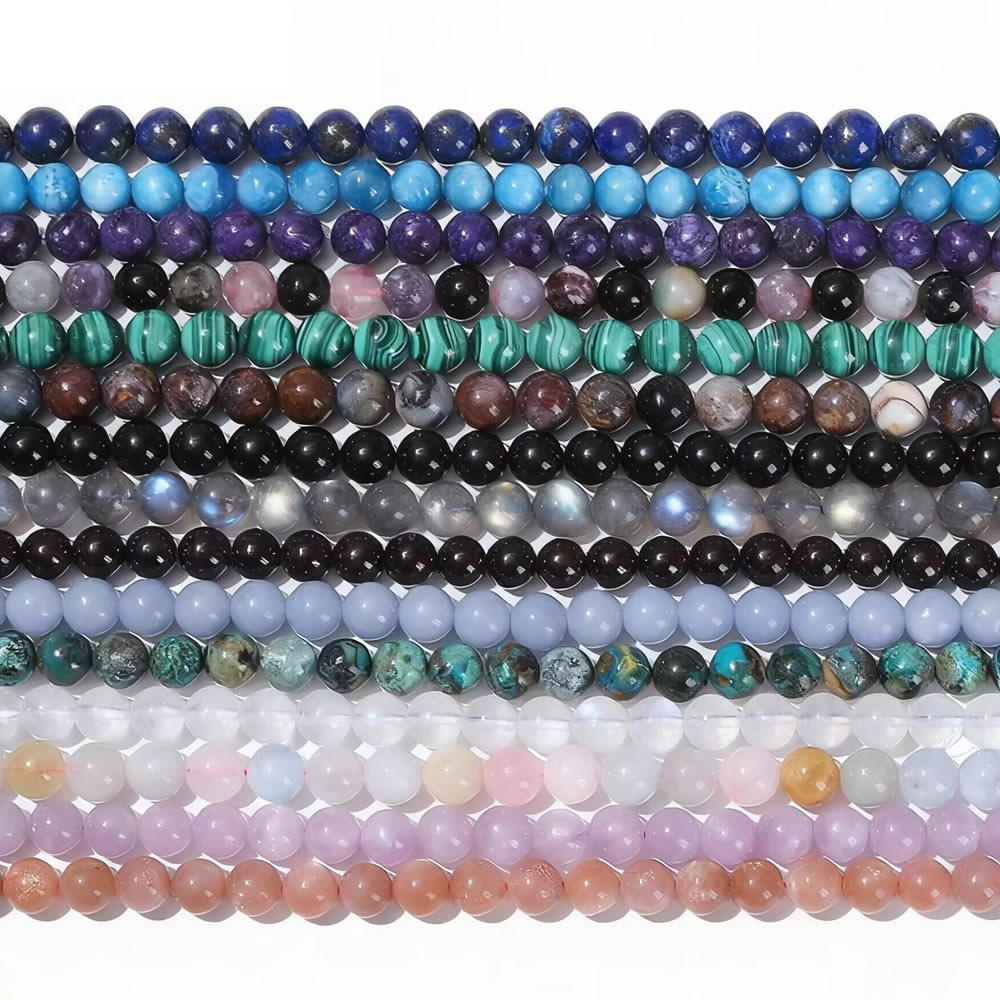 Wholesale High Quality Natural Gemstone Crystal Malachite Moonstone Garnet Beads for Jewelry Making DIY Bracelet Necklace