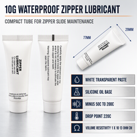 Lubrifiant silicone imperméable 10g pour fermetures éclair, directement de l'usine, pour combinaisons étanches, sacs de plongée, tentes et fermetures éclair marines
