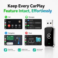 Adaptor Mini Wired to Wireless CarPlay Android Auto, USB Type C Plug and Play CarPlay Box Mendukung Kontrol Mobil Asli