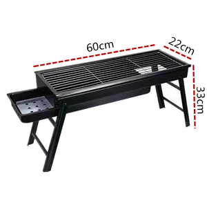Barbecue au charbon <span class=keywords><strong>de</strong></span> bois pliable et portable, en acier robuste, <span class=keywords><strong>pour</strong></span> le camping en plein air, facile à nettoyer, pieds pliables, 60 cm - Product Image 1