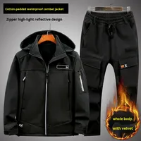 Veste polaire épaisse et douce en velours pour homme, style sportif, avec fermeture éclair à chaîne, imperméable et coupe-vent, à capuche, 280g, couleur unie