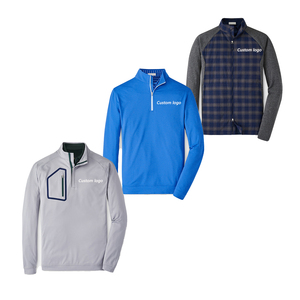 เสื้อสเวตเตอร์สวมหัวสำหรับใส่ตีกอล์ฟมีซิปครึ่งตัวพิมพ์โลโก้แบบกำหนดเอง - Product Image 3