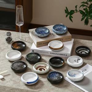 Retro Japanische Keramik Runde Snackschale Doppel Vintage Exquisite Kleine Geschmacksteller Würze Sojasauce Servierschale - Product Image 2