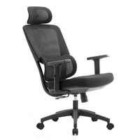 Chaise de bureau ergonomique pivotante à dossier haut de qualité supérieure, personnalisable, avec accoudoirs réglables et entièrement en maille, pour un confort optimal