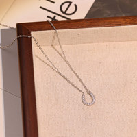 Mode acier inoxydable en gros carré zircon pierre cheval colliers argent fille cadeau tendance 2024 collier