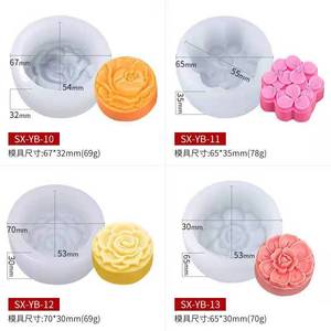 Flower Shaped Mooncake <b>Mold</b> Silicone 65mm Cake Baking <b>Molds</b> For Cake <b>Candle</b> Making Reusable Food Safe - Product Image 3