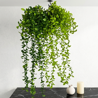 Nouvelle Décoration Végétale Intérieure/Extérieure Élégante : Bandes de Feuilles de Buis Artificielles Suspendues, Plantes Artificielles en Pot en Plastique pour Mariage