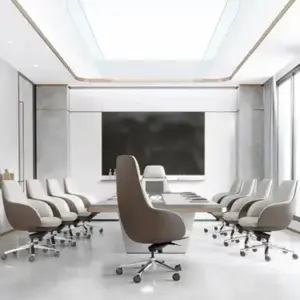 Kursi kantor, desain Modern mewah kulit Tetap Nyaman Kursi domba kursi kantor ergonomis komputer sandaran tangan tetap
