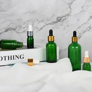 Green Glass Dropper Bottle 5ml 10ml 15ml 20ml 30ml 50ml 100ml Essential Oil Fragance Perfume Bottles