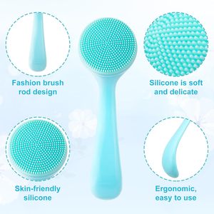 Brosse nettoyante manuelle en silicone personnalisable avec logo – Exfoliant imperméable doux pour la peau, idéal pour l'élimination des points noirs et des points blancs, et le démaquillage - Product Image 3
