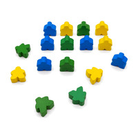 Jetons de jeu de société en bois en forme humaine, en hêtre, en gros, 3 couleurs
