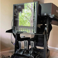 Support de console d'ordinateur en aluminium sur mesure de 6 mm d'épaisseur avec plateau pour clavier pour simulateur de course automobile et support d'écran