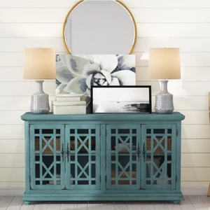 <span class=keywords><strong>Aparador</strong></span> de almacenamiento con relieve <span class=keywords><strong>blanco</strong></span>, armario alto desgastado decorativo para granja, con patrón tallado Floral, 10 armario antiguo para sala de estar - Product Image 5