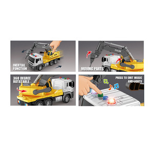 EPT 1:16 Quán Tính Ma Sát Mặt Đất Khoan Xe Xây Dựng Xe T Âm Thanh Nhẹ Đặt Xe Tải Cát Tùy Chỉnh Đồ Chơi Đào Cho Trẻ Em - Product Image 2